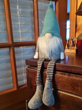NWT Re/Done Teal Knit Gnome with Striped Legs